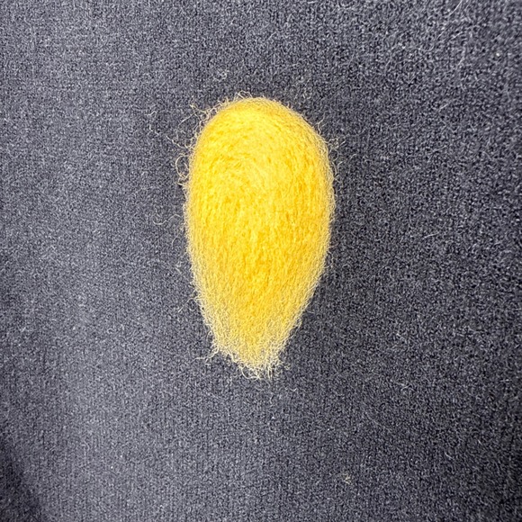 P. Luca Milano Women's Large Black Fuzzy Big Colorful Polka Dot Knit Sweater - Picture 3 of 8